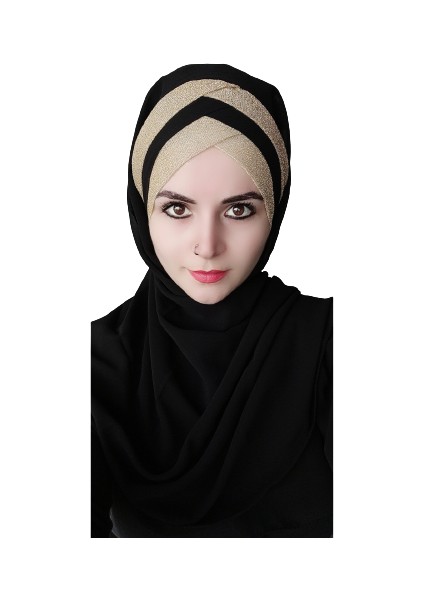 Kadın Tesettür Üç Bantlı Titi Şal fiyatları