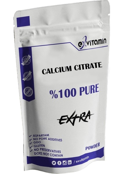 Calcium Citrate Pure Kalsiyum Sitrat Toz 300 gr