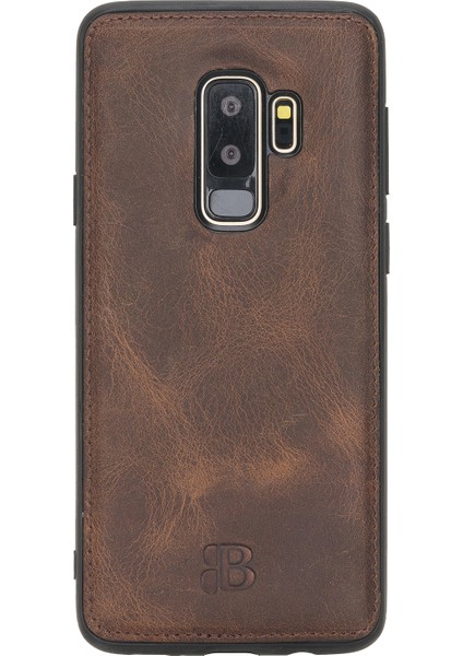 Samsung Galaxy S9 Plus Efektli Kahverengi Deri Arka Telefon Kılıfı