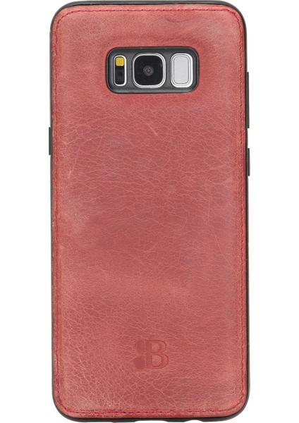 Samsung Galaxy S8 Plus Kırmızı Deri Arka Telefon Kılıfı