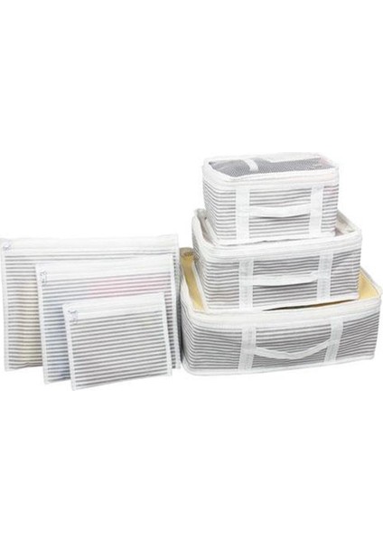 Bavul Içi Düzenleyici Valiz Organizer 6'lı Set - Çizgili