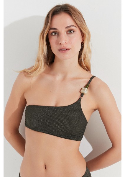 Haki Brisha Tek Omuz Bikini Üstü