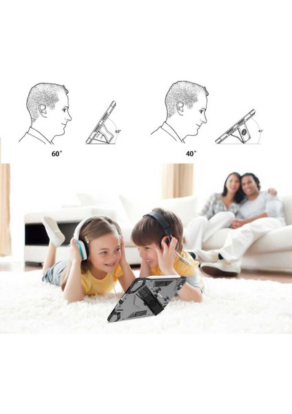 Aşksesuar Apple iPad Pro 11 2020 Tank Kılıf Defens 360 Tam Koruma Armour Zırhlı Standlı Kılıf Gri-Siyah fırsatları