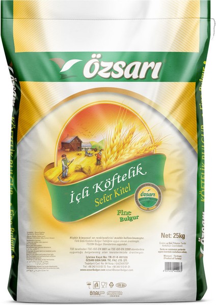 Içli Köftelik Bulgur Sefer Kitel 25 kg