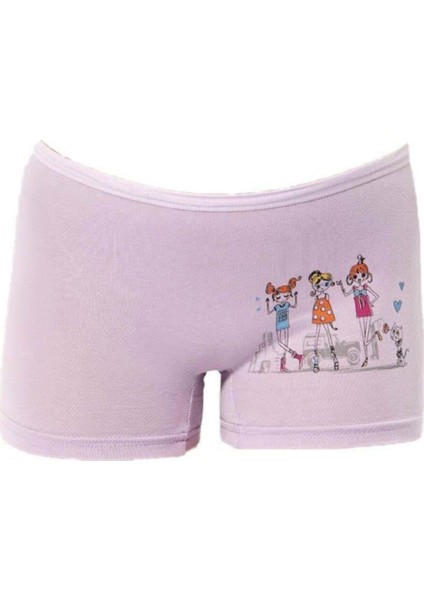 Kız Çocuk Baskılı Likralı Boxer 12 Adet - 3409