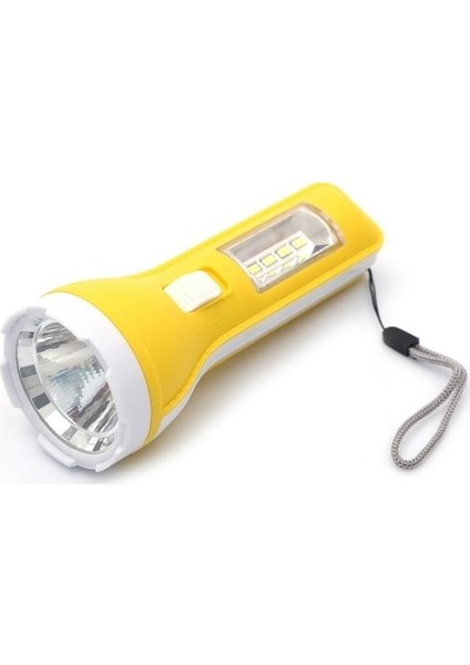 El Feneri 1W 4 Adet Cob LED Deri Görünümlü Plastik Gövde Sarı El Feneri Panther PT-1515