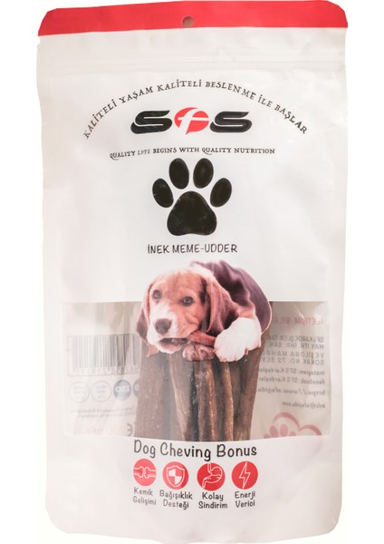 Doğal Kurutulmuş Köpek Ödülü İnek Memesi 100 g