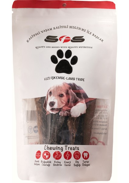 Doğal Kurutulmuş Köpek Ödülü Kuzu İşkembe 100 g