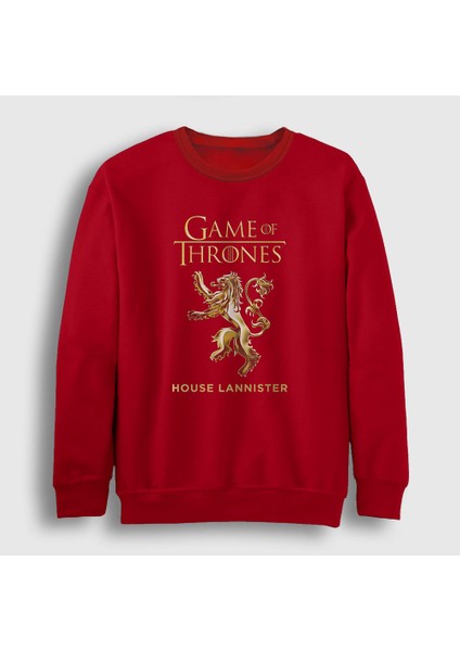 Unisex Kırmızı Lannister Game Of Thrones Sweatshirt