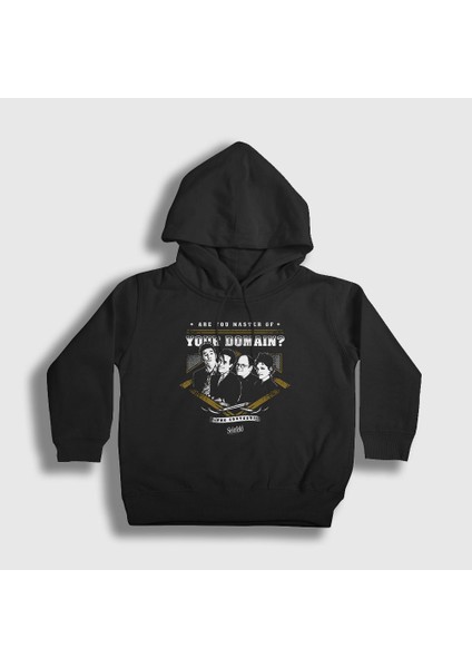 Unisex Çocuk Siyah Master Seinfeld Kapüşonlu Sweatshirt