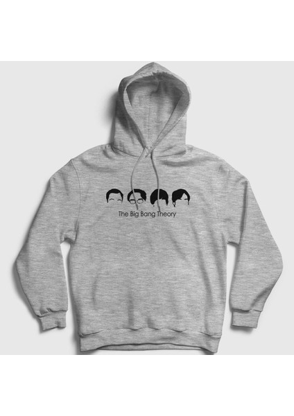 Unisex Gri Heads The Big Bang Theory Kapüşonlu Sweatshirt