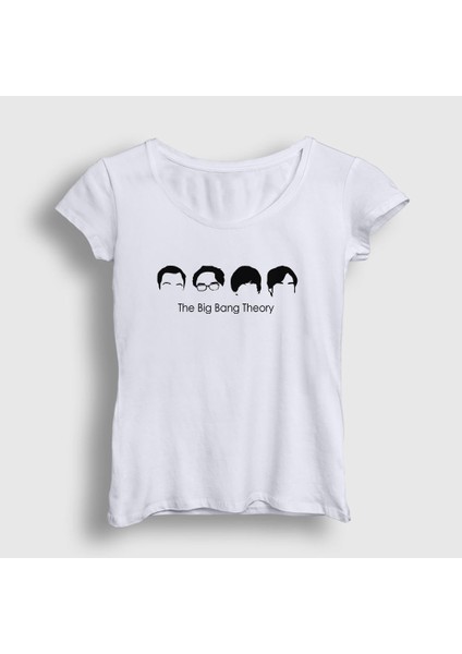 Kadın Beyaz Heads The Big Bang Theory T-Shirt
