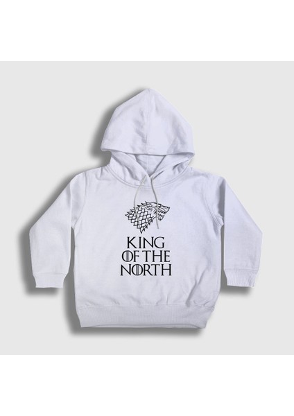 Unisex Çocuk Beyaz King Game Of Thrones Kapüşonlu Sweatshirt