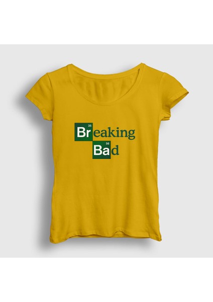 Kadın Sarı Logo Breaking Bad T-Shirt