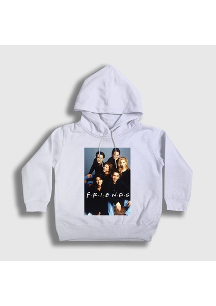 Unisex Çocuk Beyaz All Friends Kapüşonlu Sweatshirt