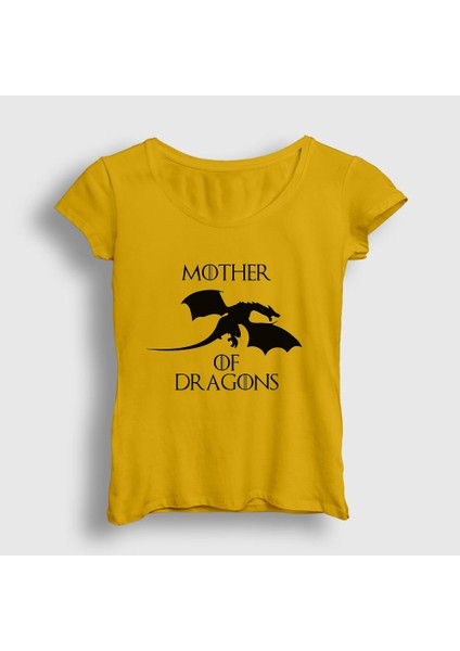 Kadın Sarı Mother Of Dragons Game Of Thrones T-Shirt