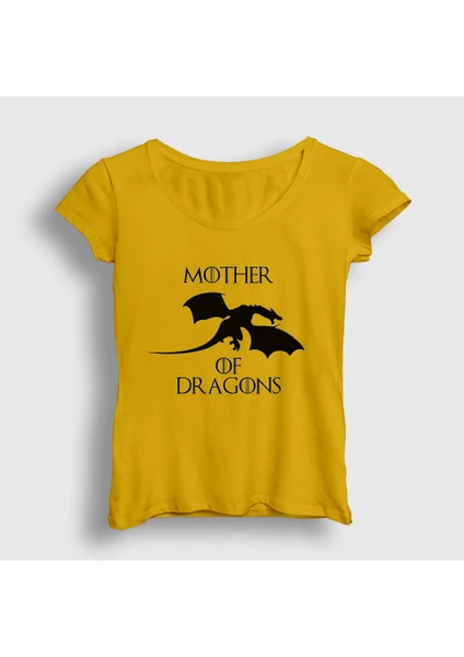 Kadın Sarı Mother Of Dragons Game Of Thrones T-Shirt