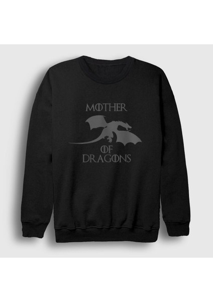 Unisex Siyah Mother Of Dragons Game Of Thrones Sweatshirt