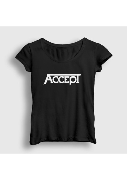 Kadın Siyah Logo Accept T-Shirt