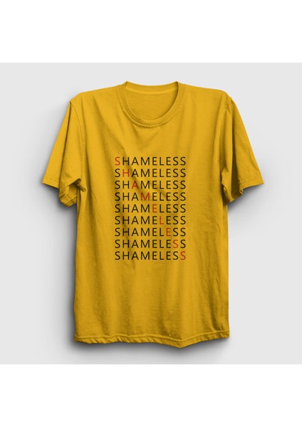Unisex Sarı Diagonal Shameless T-Shirt