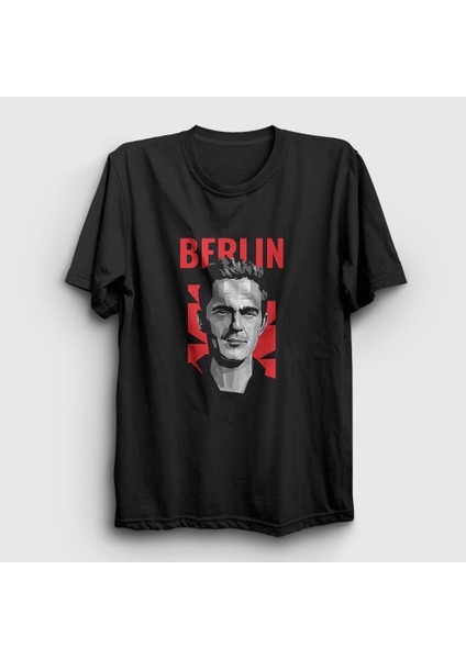 Unisex Siyah Berlin La Casa De Papel T-Shirt