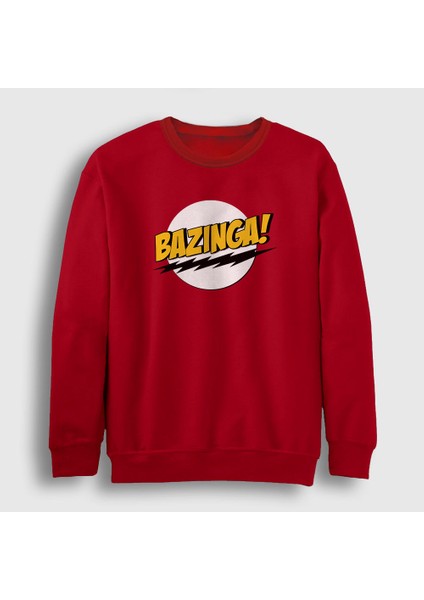Unisex Kırmızı Bazinga The Big Bang Theory Sweatshirt