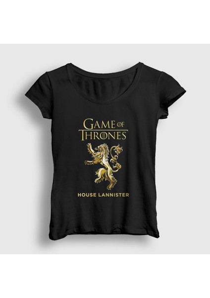Kadın Siyah Lannister Game Of Thrones T-Shirt