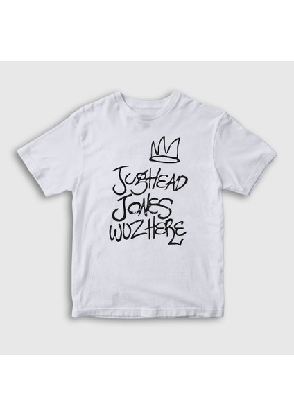 Unisex Çocuk Beyaz Jughead Jones Was Here Riverdale T-Shirt