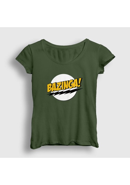 Kadın Haki Bazinga The Big Bang Theory T-Shirt