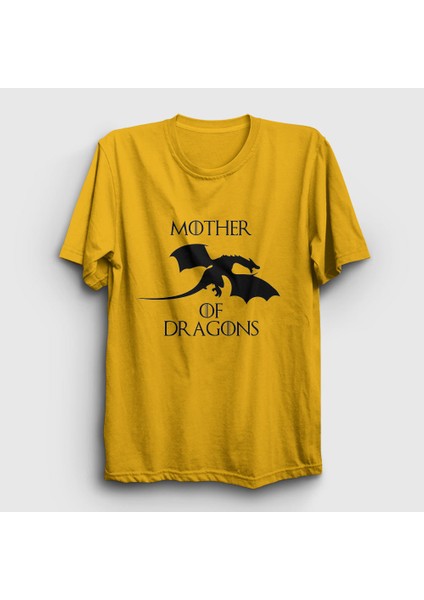 Unisex Sarı Mother Of Dragons Game Of Thrones T-Shirt