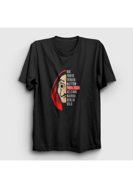 Unisex Siyah Names La Casa De Papel T-Shirt
