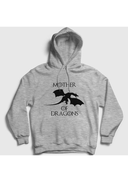 Unisex Gri Mother Of Dragons Game Of Thrones Kapüşonlu Sweatshirt