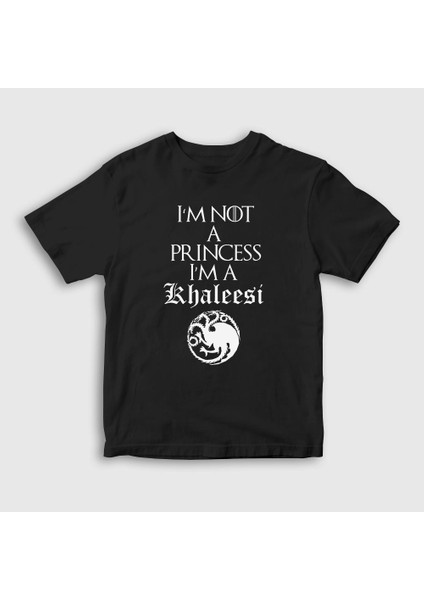Unisex Çocuk Siyah Princess Game Of Thrones T-Shirt