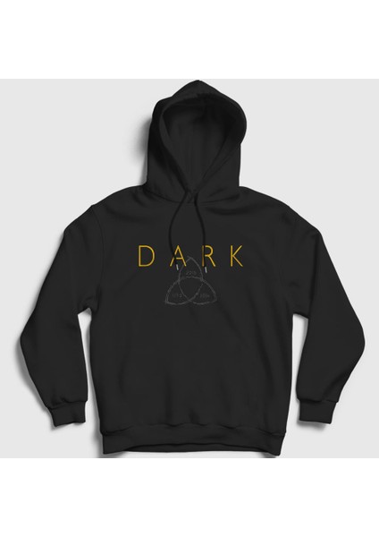 Unisex Siyah Logo Dark Kapüşonlu Sweatshirt
