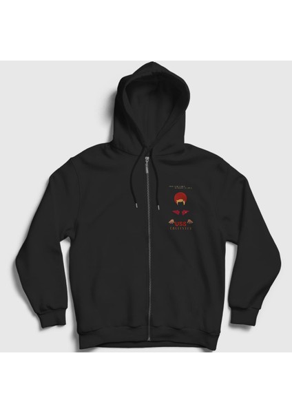 Unisex Siyah Limits Black Mirror Fermuarlı Kapüşonlu Sweatshirt