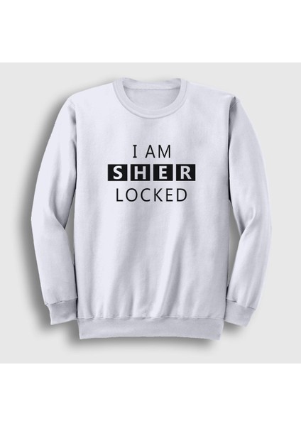 Unisex Beyaz Sherlocked Sherlock Holmes Sweatshirt