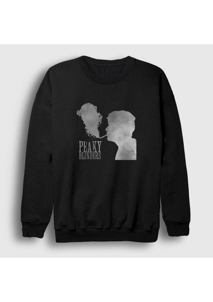 Unisex Siyah Smoke Peaky Blinders Sweatshirt