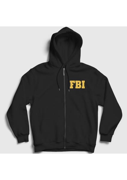 Unisex Siyah Fbi The Blacklist Fermuarlı Kapüşonlu Sweatshirt