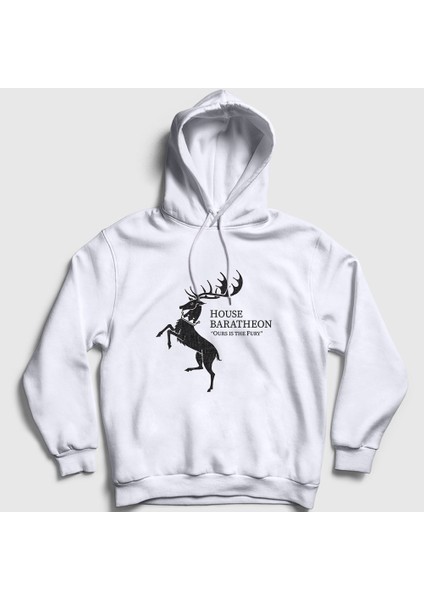 Unisex Beyaz Baratheon Game Of Thrones Kapüşonlu Sweatshirt