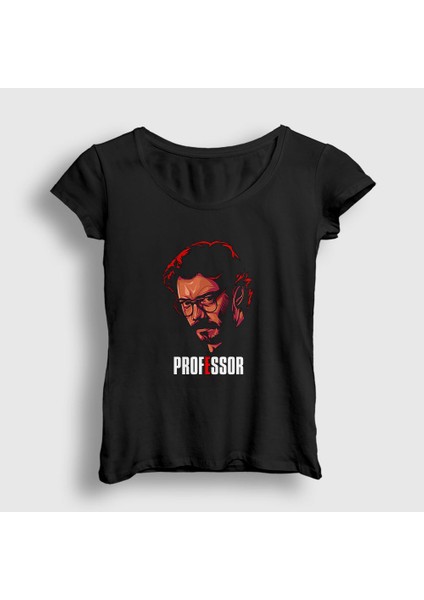 Kadın Siyah Professor V2 La Casa De Papel T-Shirt
