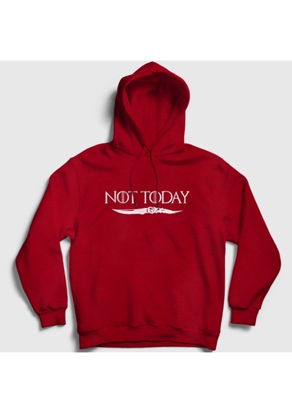 Unisex Kırmızı Not Today Game Of Thrones Kapüşonlu Sweatshirt
