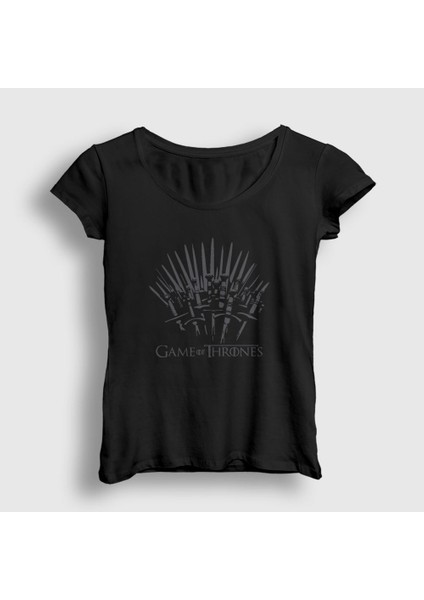 Kadın Siyah Throne Game Of Thrones T-Shirt