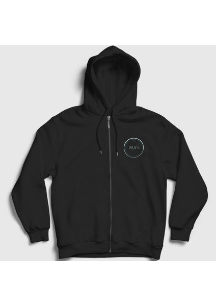 Unisex Siyah Match Black Mirror Fermuarlı Kapüşonlu Sweatshirt