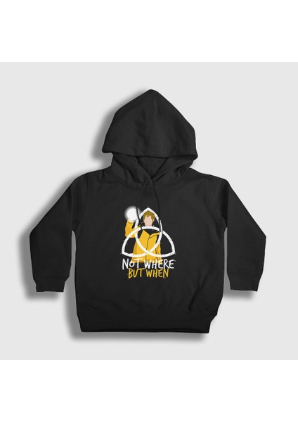 Unisex Çocuk Siyah When Dark Kapüşonlu Sweatshirt