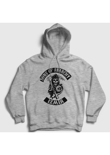 Unisex Gri Izmir Sons Of Anarchy Kapüşonlu Sweatshirt
