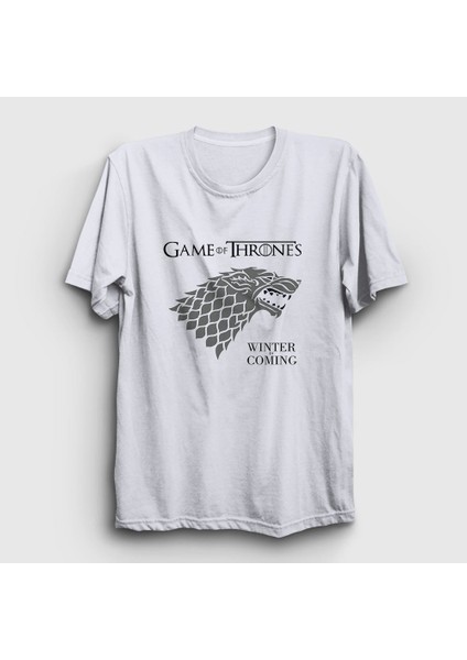Unisex Beyaz Stark Game Of Thrones T-Shirt