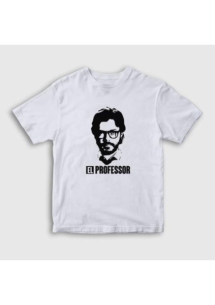 Unisex Çocuk Beyaz El Professor La Casa De Papel T-Shirt