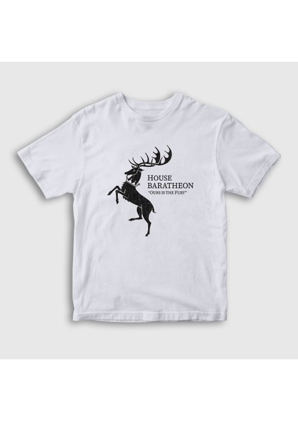 Unisex Çocuk Beyaz Baratheon Game Of Thrones T-Shirt