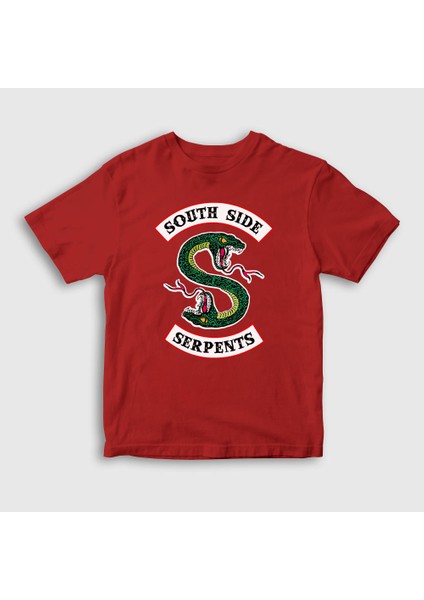 Unisex Çocuk Kırmızı South Side Serpents Riverdale T-Shirt