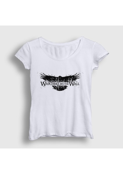 Kadın Beyaz Watchers Game Of Thrones T-Shirt